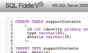 sqlfiddle sqlfiddle