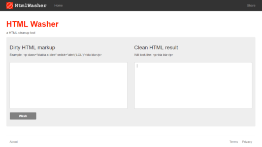 Thumbnail for HtmlWasher - Reduces any HTML markup (whole page or fragment) to basic HTML tags.