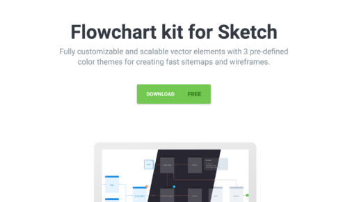 Thumbnail for UX Flow - Fully customizable & scalable vector elements with 3 pre-defined color themes for creating fast sitemaps and wireframes
